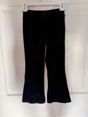 Hanna Andersson Black Velvet Flare pants Girls sz 5 good condition